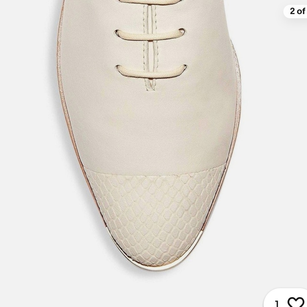 Cole Haan Grand Ambition Ivory Lace-Up Flats - Picture 2 of 5